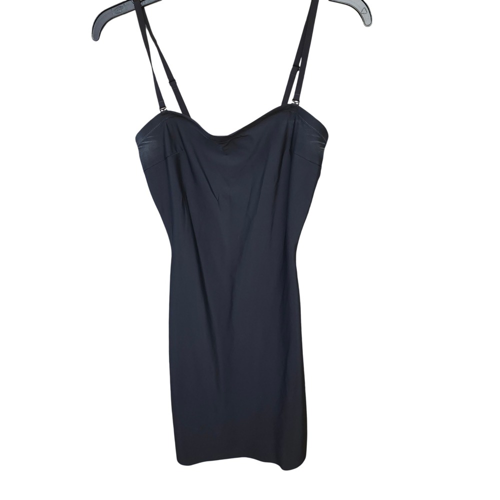 Assets by Spanx Womens Black Shapewear Slip Sweetheart Neck Medium Firm Control